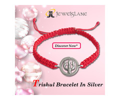 Buy Trishul Bracelet In Silver