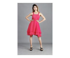 Buy Rajkumari Women Fit and Flare Pink Dress
