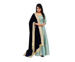 Buy Anarkali Suit with Velvet Dupatta Online