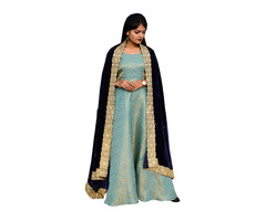Buy Anarkali Suit with Velvet Dupatta Online - 2