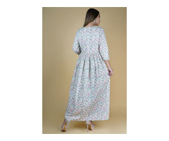 Women Off White Flared Maxi Dress