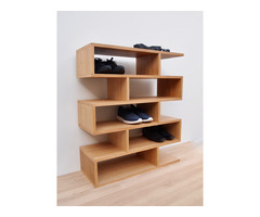 Zig-zag shoe rack in oak (schuhregal eiche)