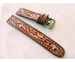 Buy Hand Tooled Leather Watch Strap Online