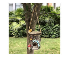 DECORATIVE HAND PAINTED HANGING BIRD HOUSE