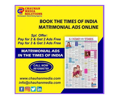 Book Matrimonial Classified Ads for Times of India