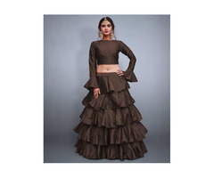 Get Online Brown Lehengas From Mirraw