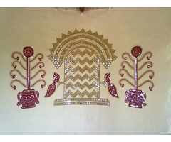 Traditional Mud Mirror Work Wallart