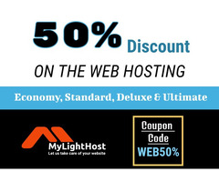 MyLightHost Offers 50% Discount on the Web Hosting Packages